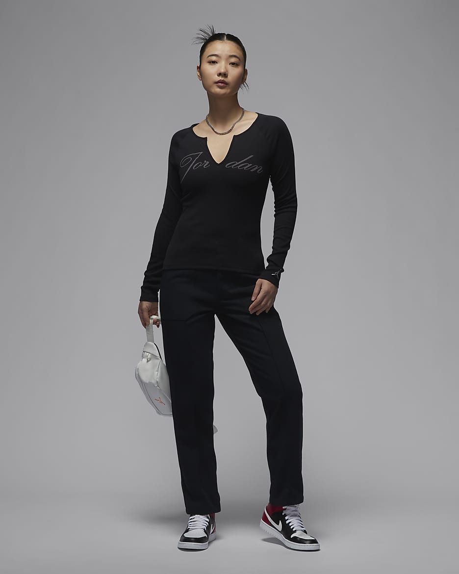 Jordan Women s Long Sleeve Ribbed Top. Nike ID